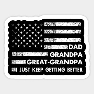 Dad Grandpa Great Grandpa - Fathers Day Flag Gift Sticker